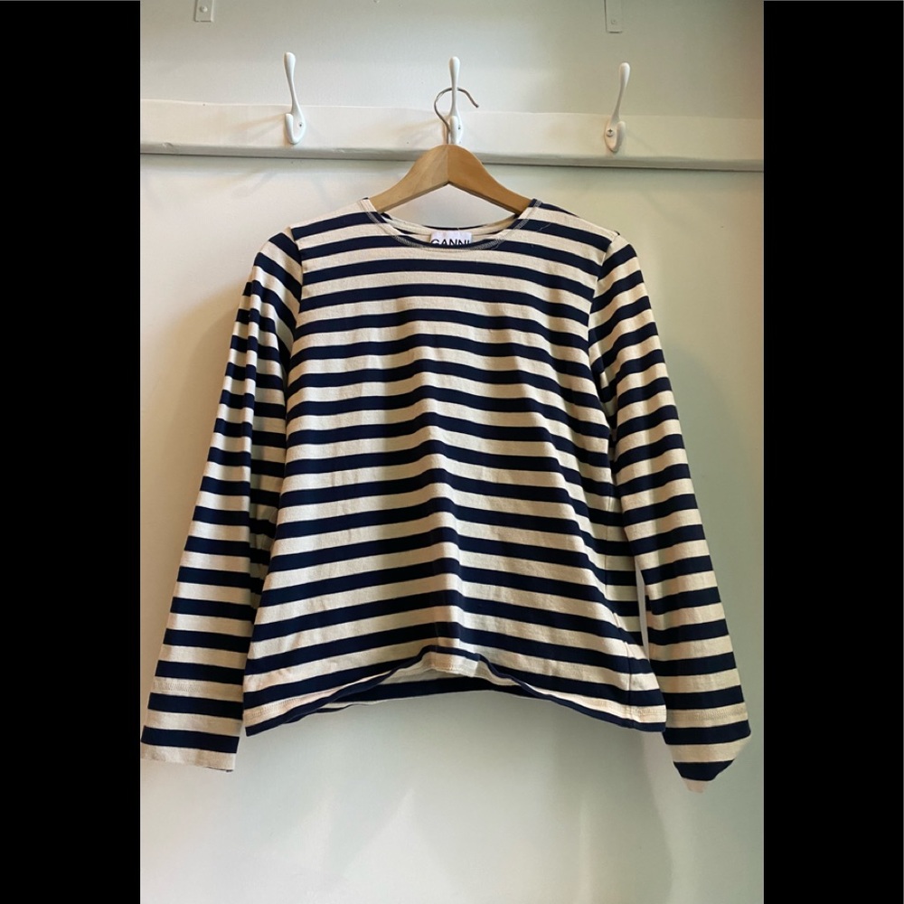 GANNI striped long sleeved shirt